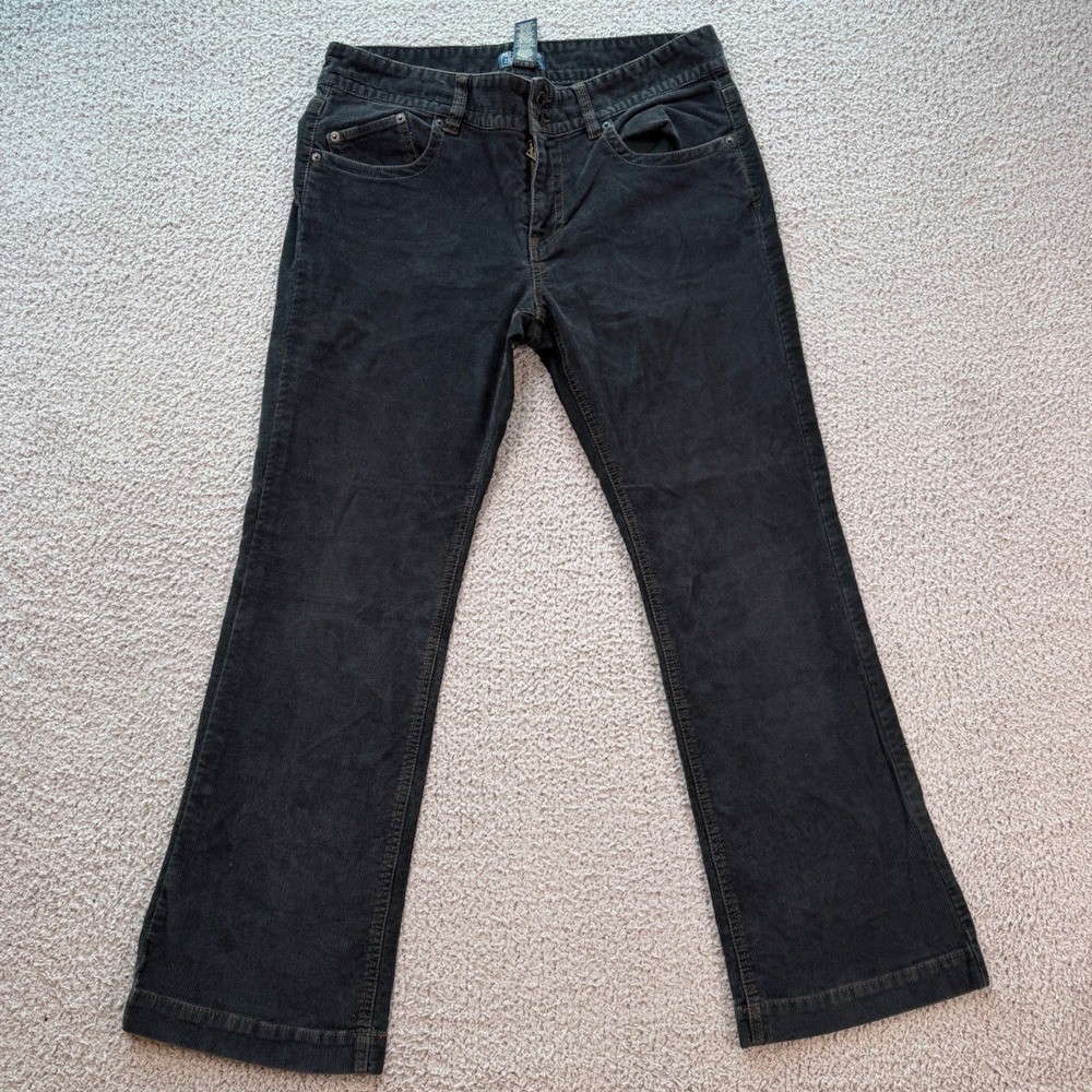 Polo Jeans Co Ralph Lauren Corduroy‎ Flare Pants Grey 12x30 Low Rise Y2K Grunge
